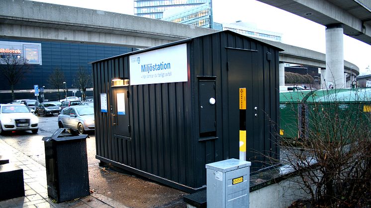 Automatiska miljöstationen på Vejlegatan i Kista. 