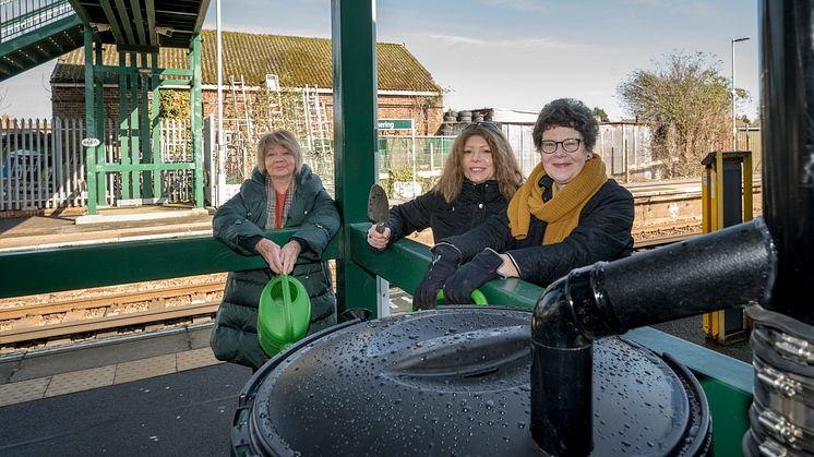The Friends of Angmering Station are delighted with their new water butt - MORE IMAGES AVAILABLE TO DOWNLOAD BELOW