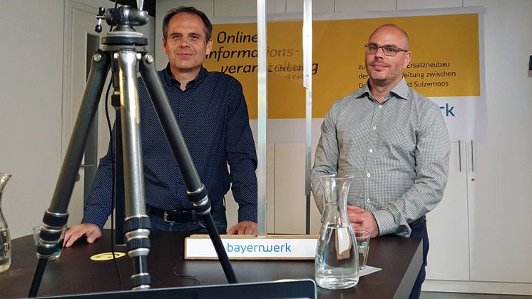 Genehmigungsmanager Peter Hilburger (l.) und Projektleiter Christian Herzig haben bei einer Online-Veranstaltung über die geplante Leitungsertüchtigung im Landkreis Dachau informiert.