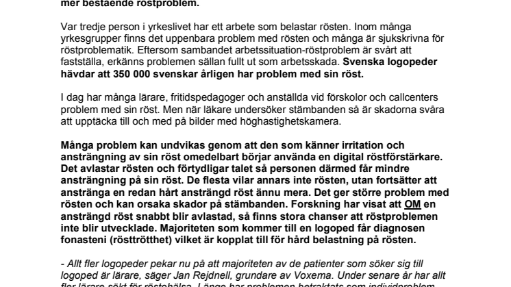 VÄRLDSPREMIÄR FÖR DIGITAL RÖSTFÖRSTÄRKARE