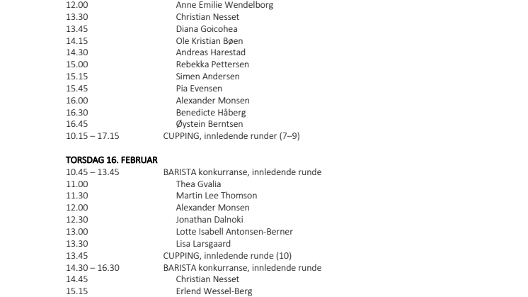Program NM i Kaffekunst 2023