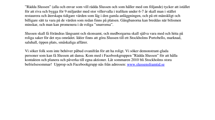 Rädda Slussens flygblad