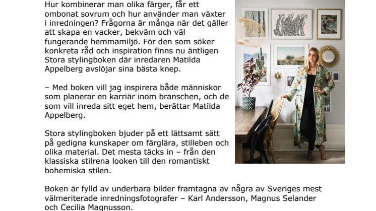 Nu släpps Stora stylingboken med influencern Matilda Appelberg