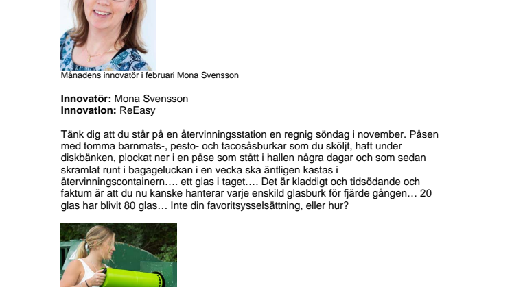 Mona Svensson månadens innovatör i februari.