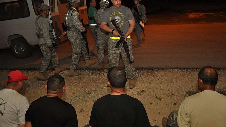 Daily fight.  Cartel drug runners arrested by a roadside
