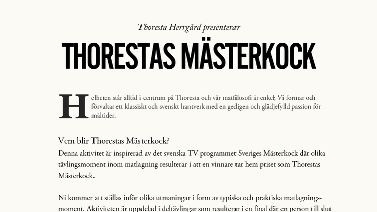 Vem blir Thorestas Mästerkock?