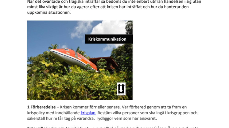 Lärdomar efter tragiska händelsen på IKEA i Västerås vad gäller kriskommunikation