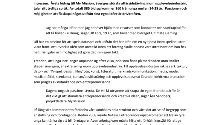 Unga skapar sina egna jobb