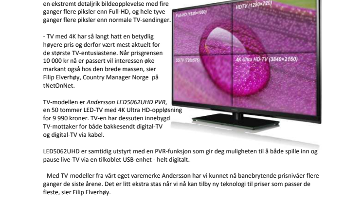 NetOnNet når unikt prisnivå med fremtidens TV-teknikk