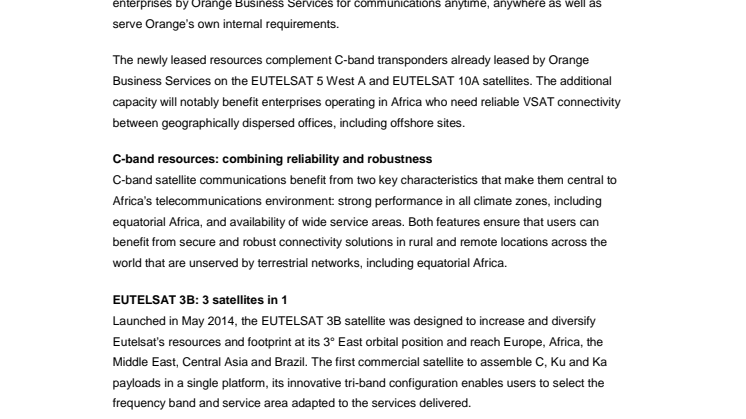 Orange ramps up Africa satellite capacity with Eutelsat
