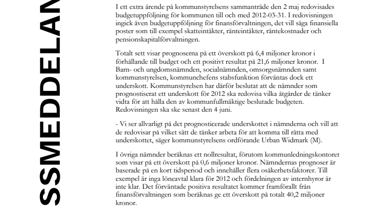Flera nämnder förväntas underskott trots