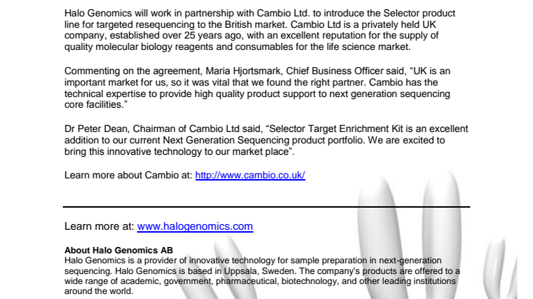 Cambio Ltd. appointed as distributor in United Kingdom
