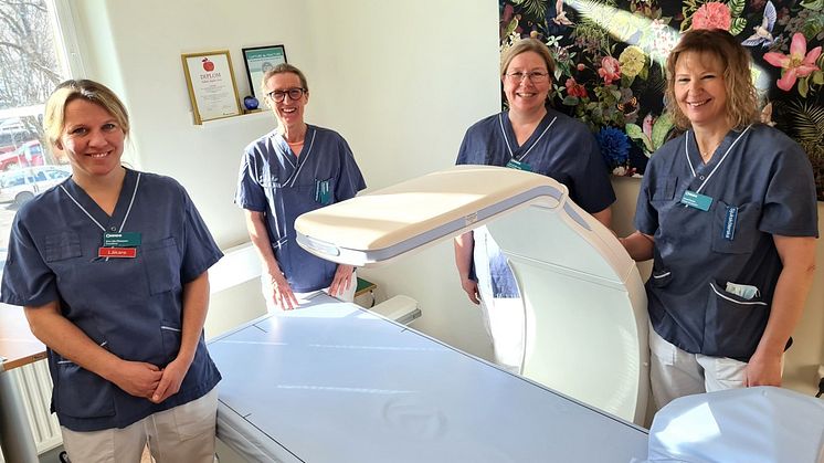 Osteoporosmottagningens medarbetare: Ann-Ida Eliasson, Tina Pettersson, Ann-Louise Leiby och Anna Ericson.