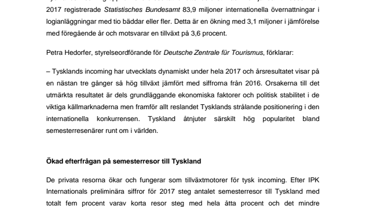 Tyskland som trendresmål: DZT noterar rekordresultat för åttonde året i rad