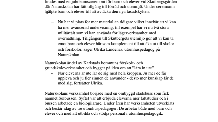 Naturskolan firade 30 år 