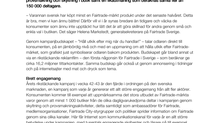 Årets kampanj för Fairtrade störst någonsin