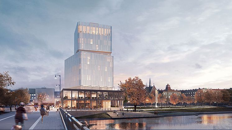 Nuvarande förslag sett från Österbro. Visionsbild: White Arkitekter