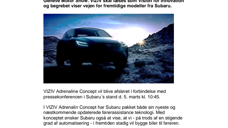 SUBARU VIZIV ADRENALINE CONCEPT