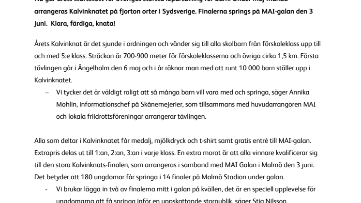 Dags igen för Kalvins egen löpartävling