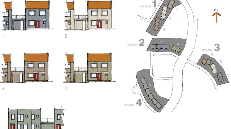 Illustration över husmodeller i Sundsstrand