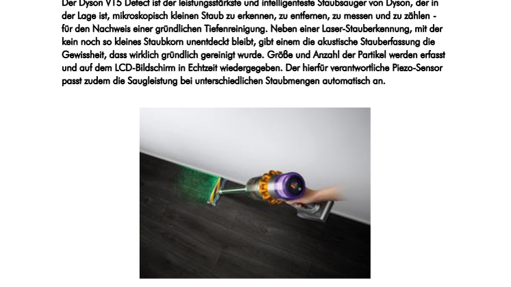 Pressemitteilung Dyson V15 Detect