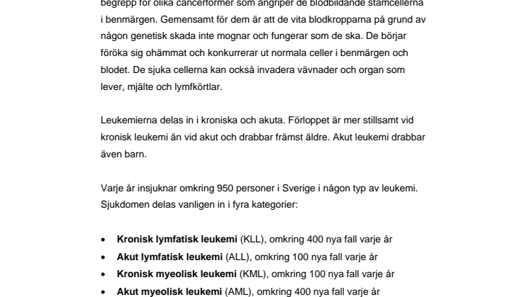 Fakta om akut lymfatisk leukemi (ALL)