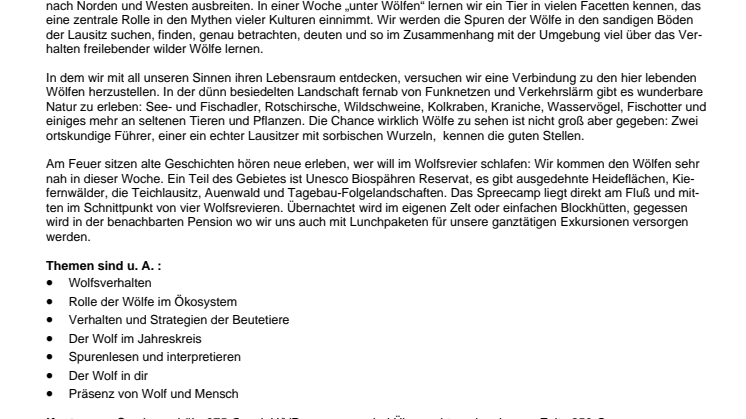 Unter Wölfen 02.-08.10.2017