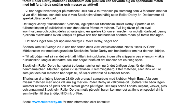 Första Roller Derby-matchen i Stockholm!