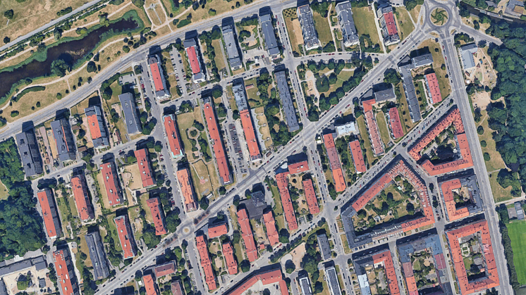 Satellitbild över Tessins väg i Malmö