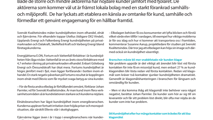 Samhällsengagemang och miljötänk ger nöjdare kunder i energibranschen