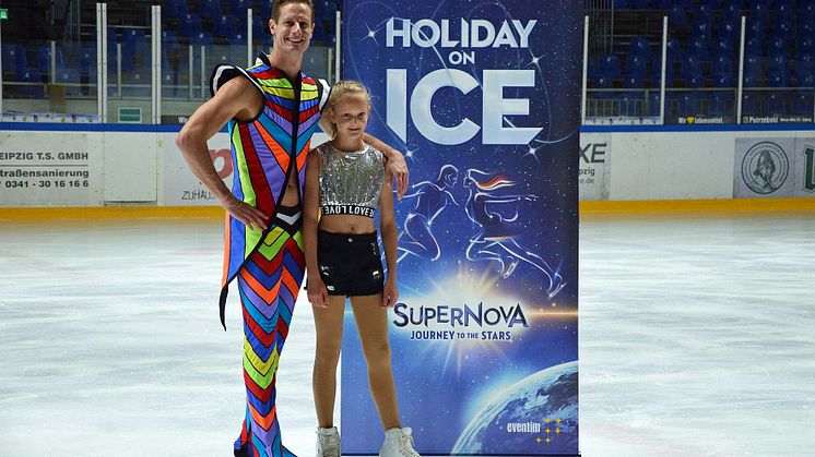 Wesley Campbell und Antonia Weber stellen die neue Holiday on Ice-Show vor - Foto: Isabell Gradinger