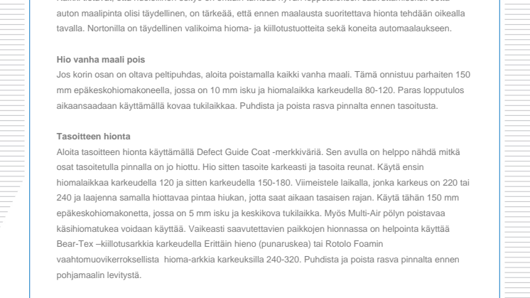 Paras tapa hioa auton kori ennen maalausta