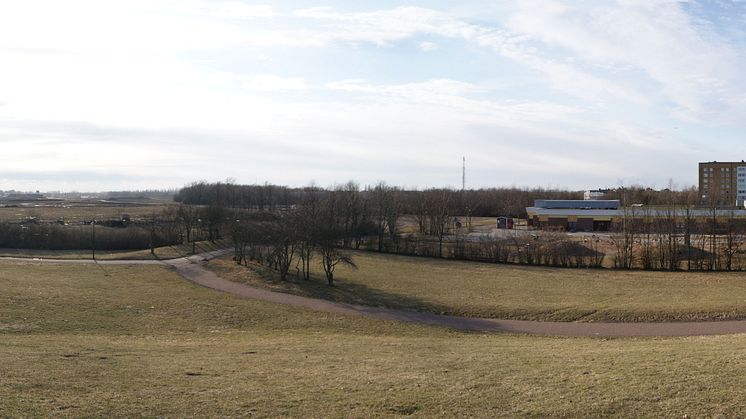Hyllies nya badhus - panorama över platsen där badhuset ska byggas