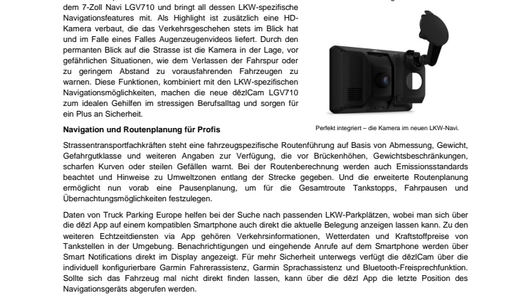 PM CH Garmin dezlCam LGV 710 