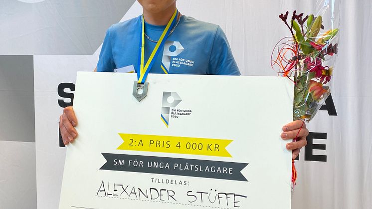 Alexander Stüffe tog silver i SM för unga plåtslagare