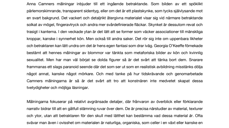Inbjudan till pressfrukost och release av Anna Camners utställningskatalog