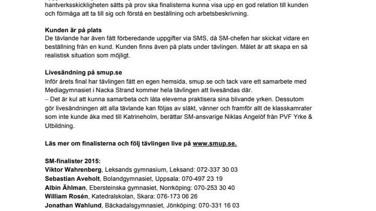 På fredag koras Sveriges bästa unga plåtslagare 2015!