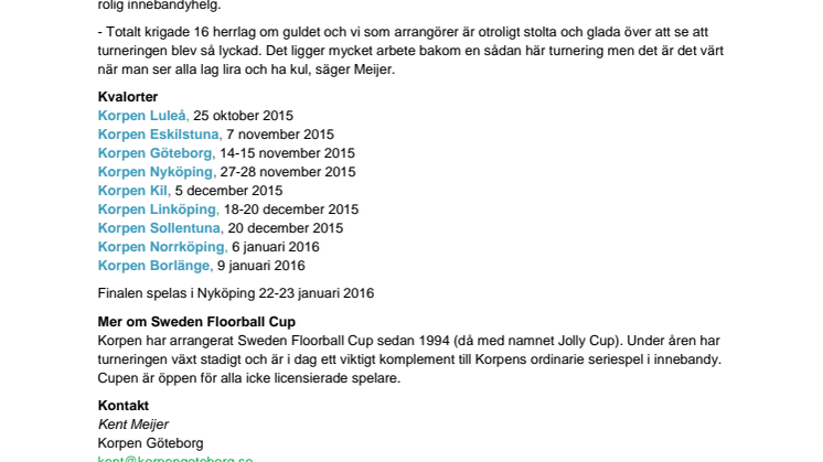 Björkekärr P 13 vann Sweden Floorball Cup i Göteborg 
