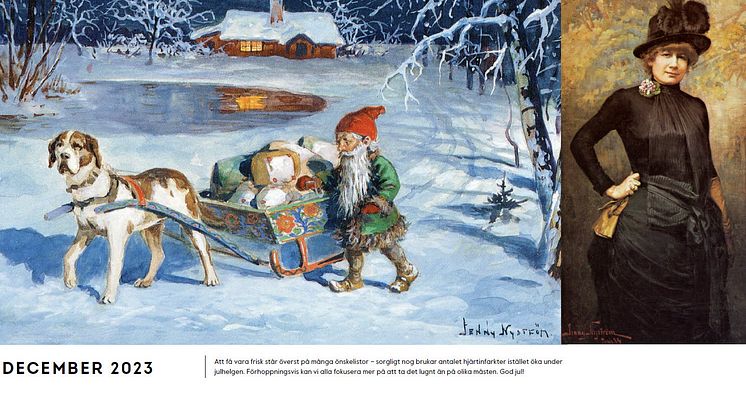 Gåvokalendern 2024 med illustrationer av Jenny Nyström (1854-1946)