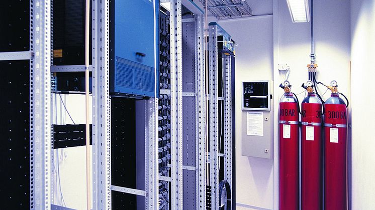 Ett gassläcksystem installerat i ett datorrum