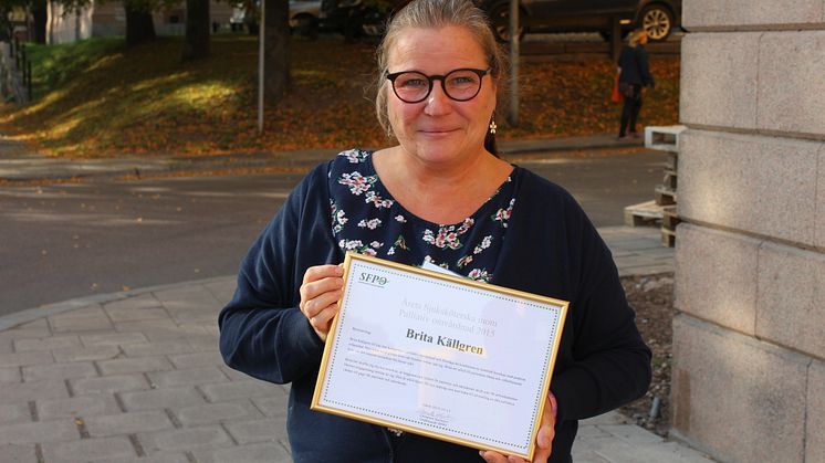​Årets sjuksköterska inom Palliativ omvårdnad 2015