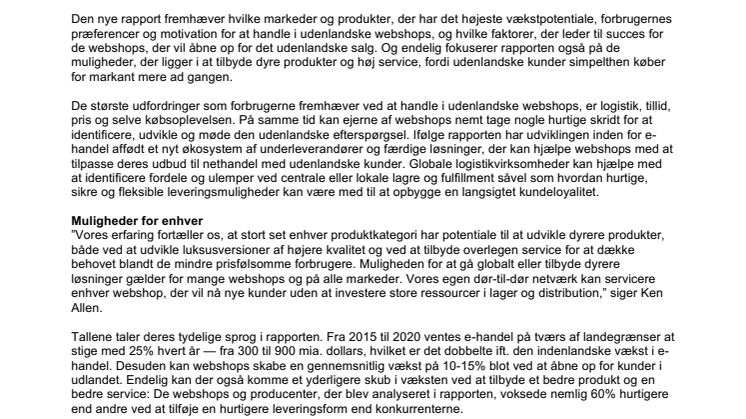 International nethandel er en af de største vækstmuligheder i detailbranchen