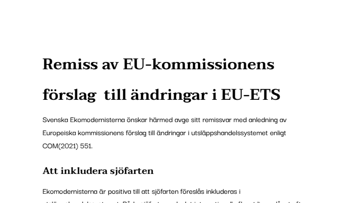 Svenska Ekomodernisternas remissvar - Ändringar i EU-ETS - COM(2021) 551.pdf
