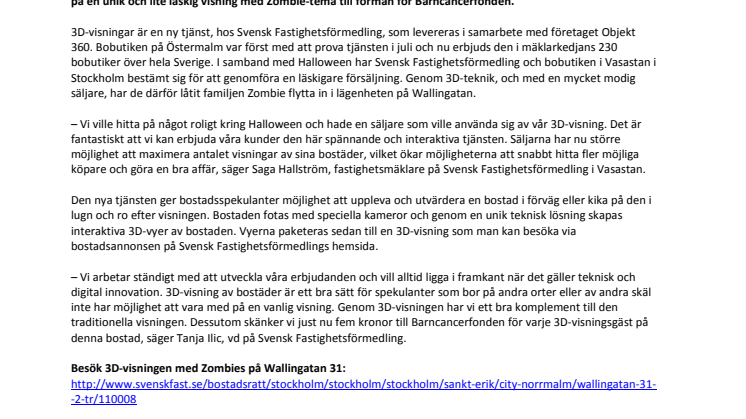 Nytt sätt att gå på visning lagom till Halloween - vågar du hälsa på hos familjen Zombie?