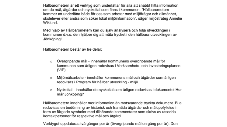 Nu publiceras Jönköpings Hållbarometer