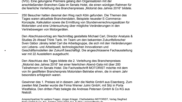 6. Motoristen-Kongress im Rückblick
