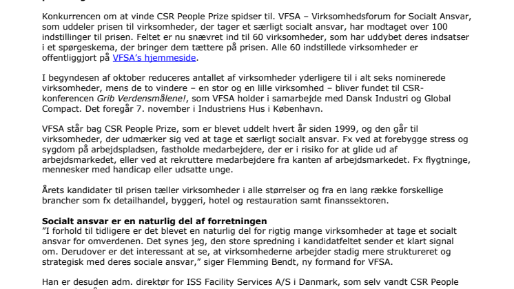 Mange virksomheder i kamp om pris for socialt ansvar