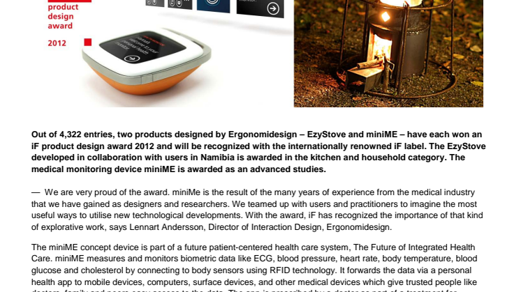 Opposites attract – cooking stove for Africa and future medical device receives the coveted iF design award 