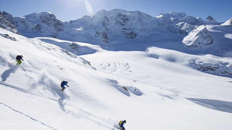 Gletscherabfahrt auf der Diavolezza, ENGADIN St. Moritz, Copyright swiss-image.ch/Andrea Badrutt