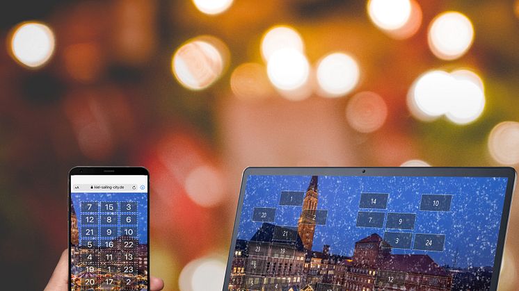 Adventskalender mit dem Motiv vom Kieler Weihnachtsdorf 
